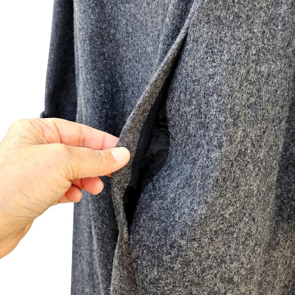 1980s Gray Wool Swing Car Coat w Velvet Trim NWT Volup 2X - Picture 10 of 15